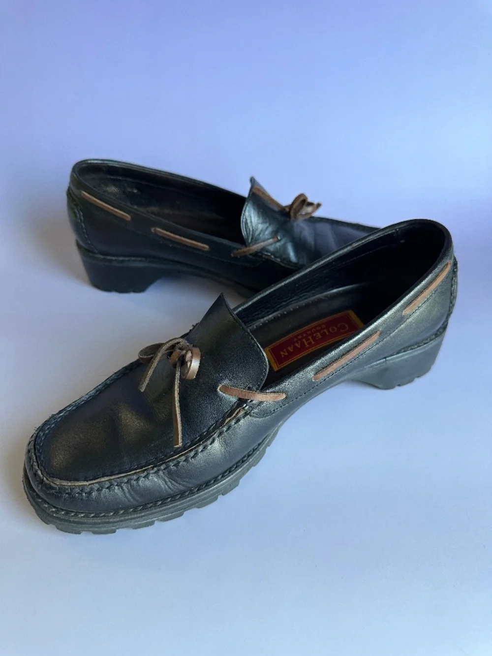 Vintage Cole Haan Country D10787 Brazil Slip On Moc Toe Boat Loafers Size 8.5